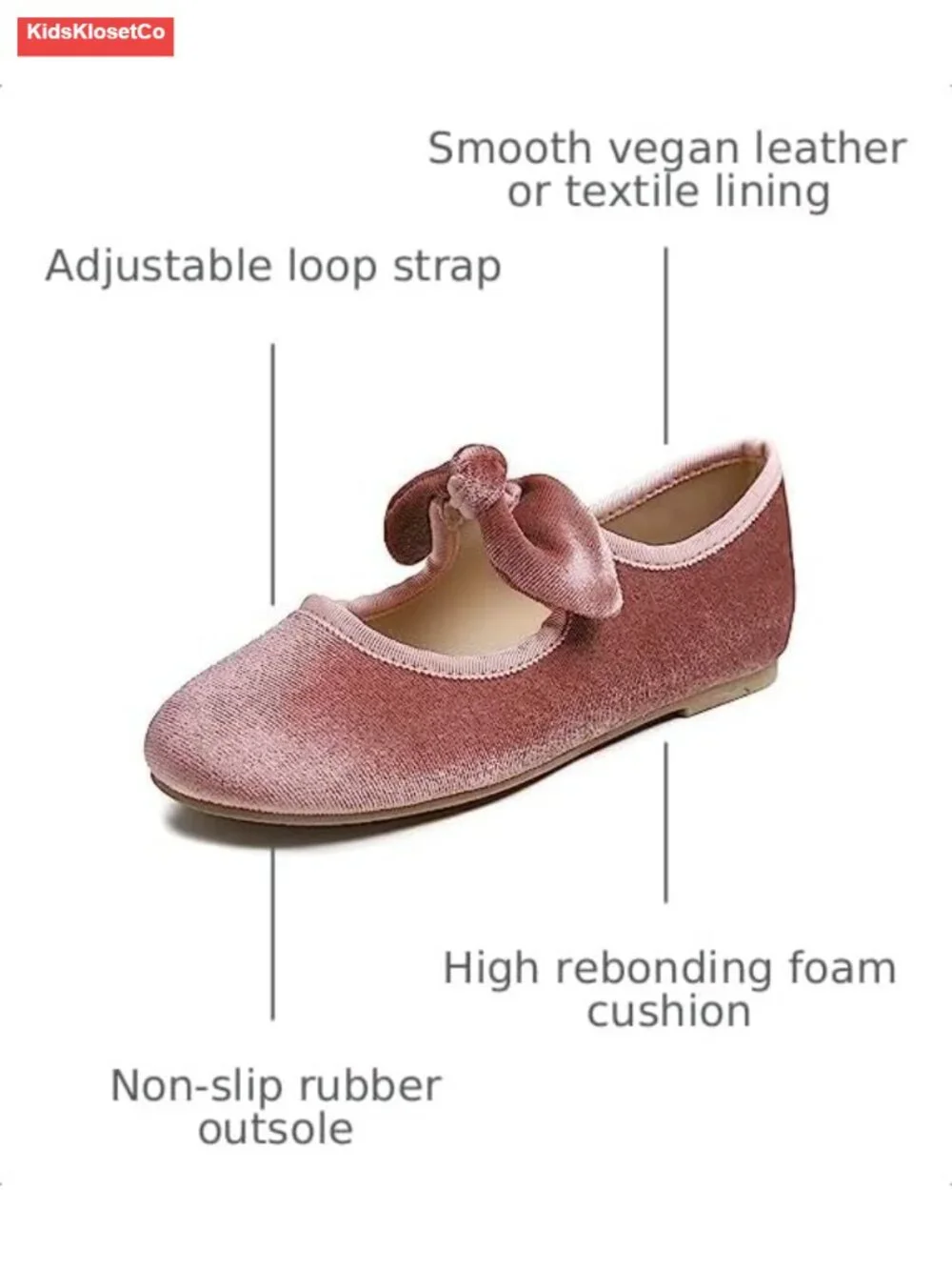 Girls Mary Jane Flats Vegan Leather Adjustable Strap Dress Shoes